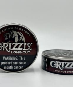 2 Tins of Grizzly Long Cut Straight Dipping Tobacco